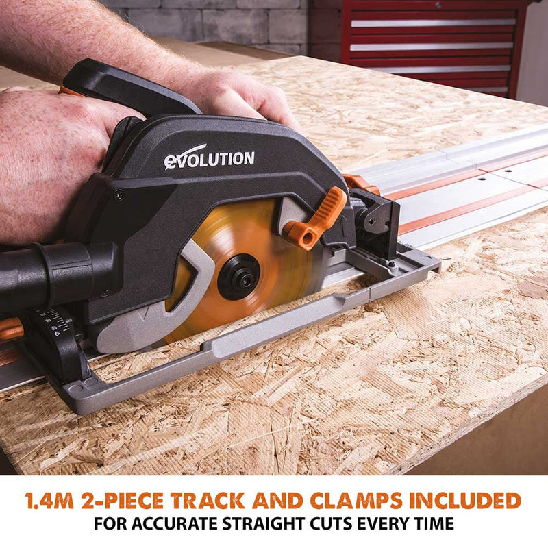 Save £40 Evolution ST1400 1.4m track with R185CCSX Circular Saw Bundle Deal. - Evolution Power Tools UK