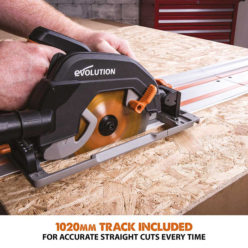 SAVE £25 - R185CCSX circular saw with additional 2.8m Track - Evolution Power Tools UK