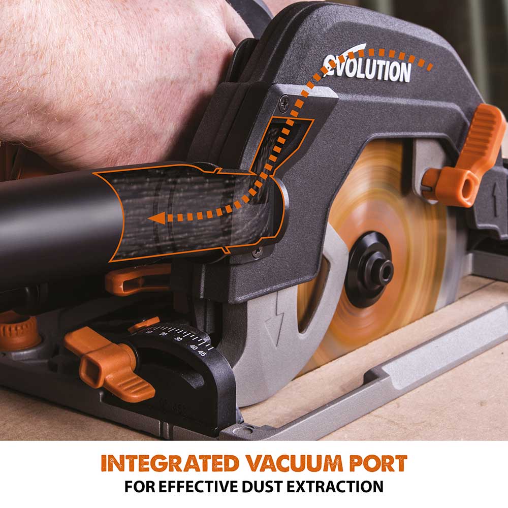 Evolution R185CCSX Handheld Circular Saw, ST2800-G2  2.8m 2-piece Track & 3-piece Mini-Track Bundle